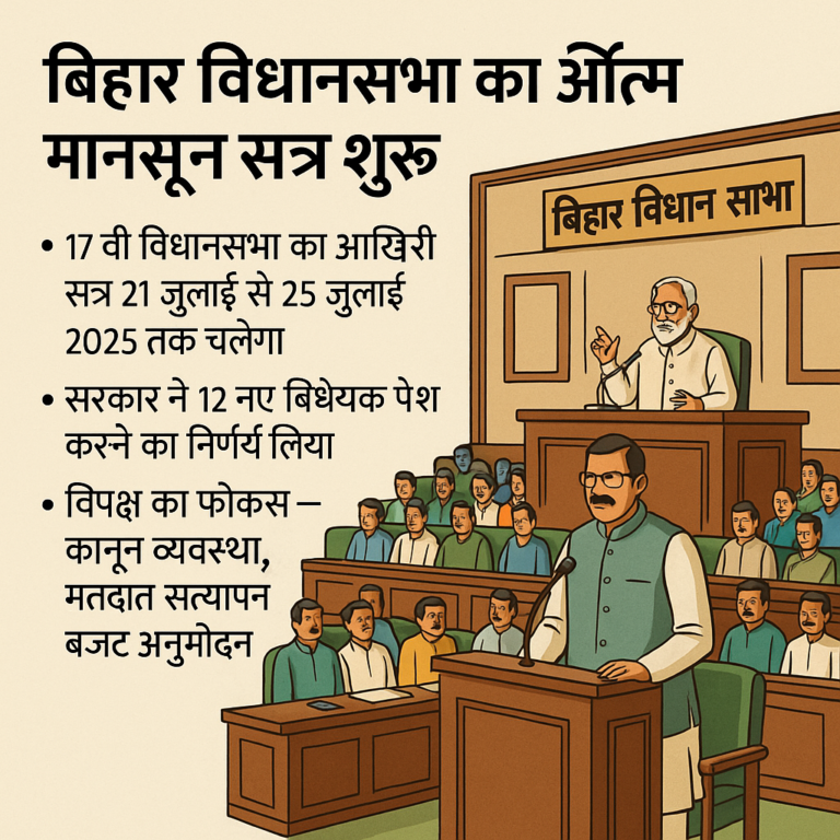 बिहार विधानसभा का अंतिम मानसून सत्र आज से, 12 अहम विधेयकों और कानून-व्यवस्था पर छिड़ेगी बहस