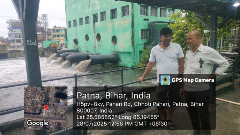 पटना नगर निगम और बुडको की त्वरित कार्रवाई से भारी बारिश के बावजूद जलनिकासी में मिली सफलता