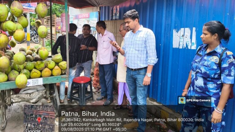 पटना में अतिक्रमण हटाओ अभियान लगातार छठे दिन जारी, ₹15,600 का जुर्माना वसूला