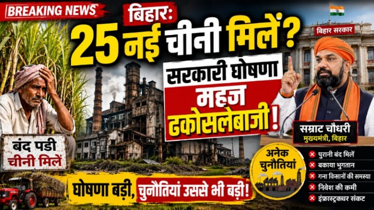 राज्य में 25 नई चीनी मिलों की शुरुआत की सरकारी घोषणा महज ढकोसलेबाजी: अनेक चुनौतियां